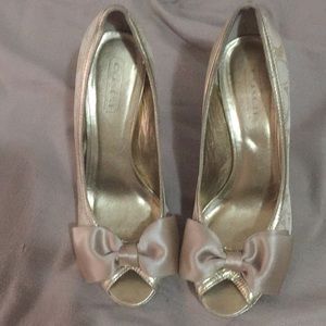 Coach gold heels